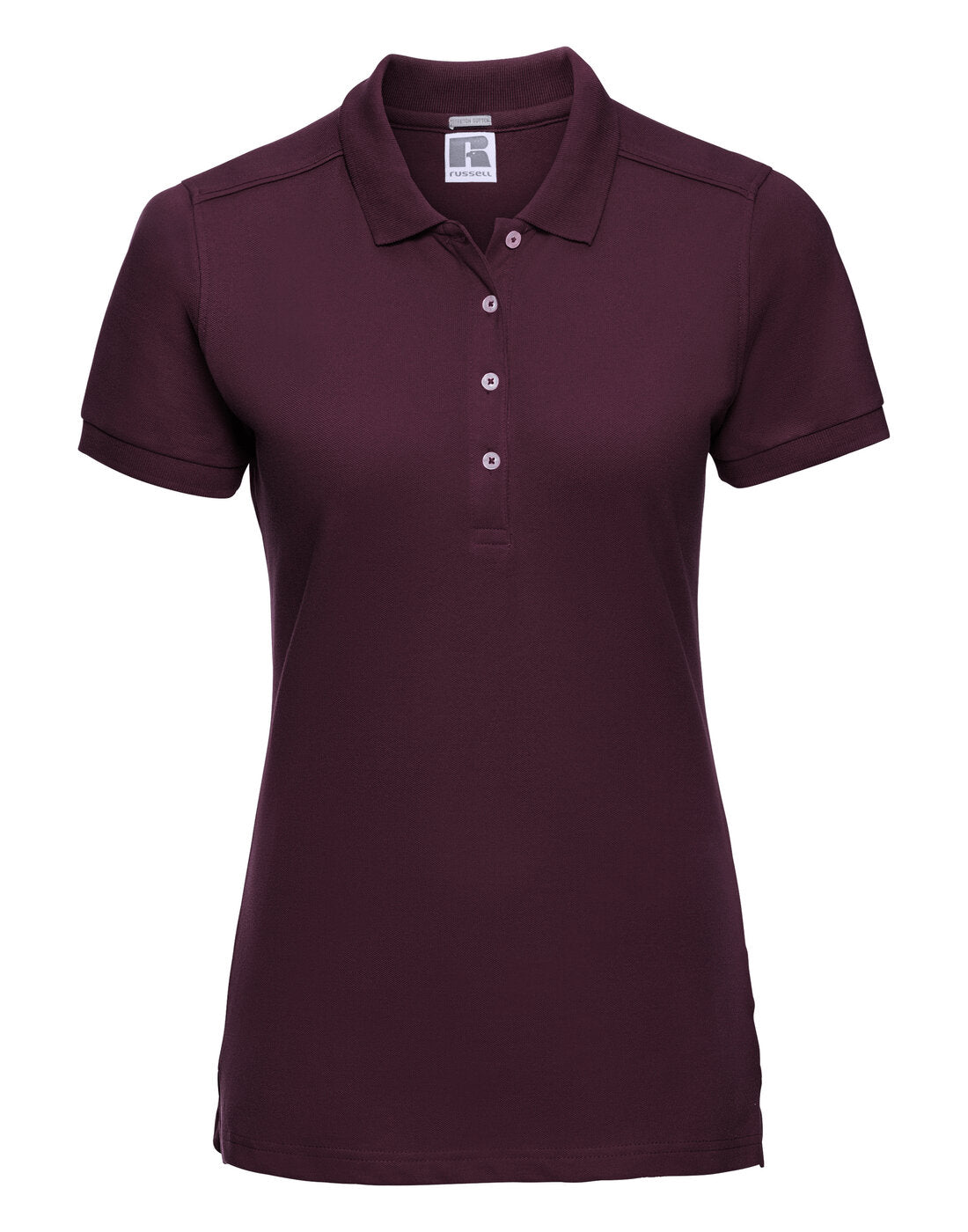 Russell Mens Fitted Stretch Polo Burgundy