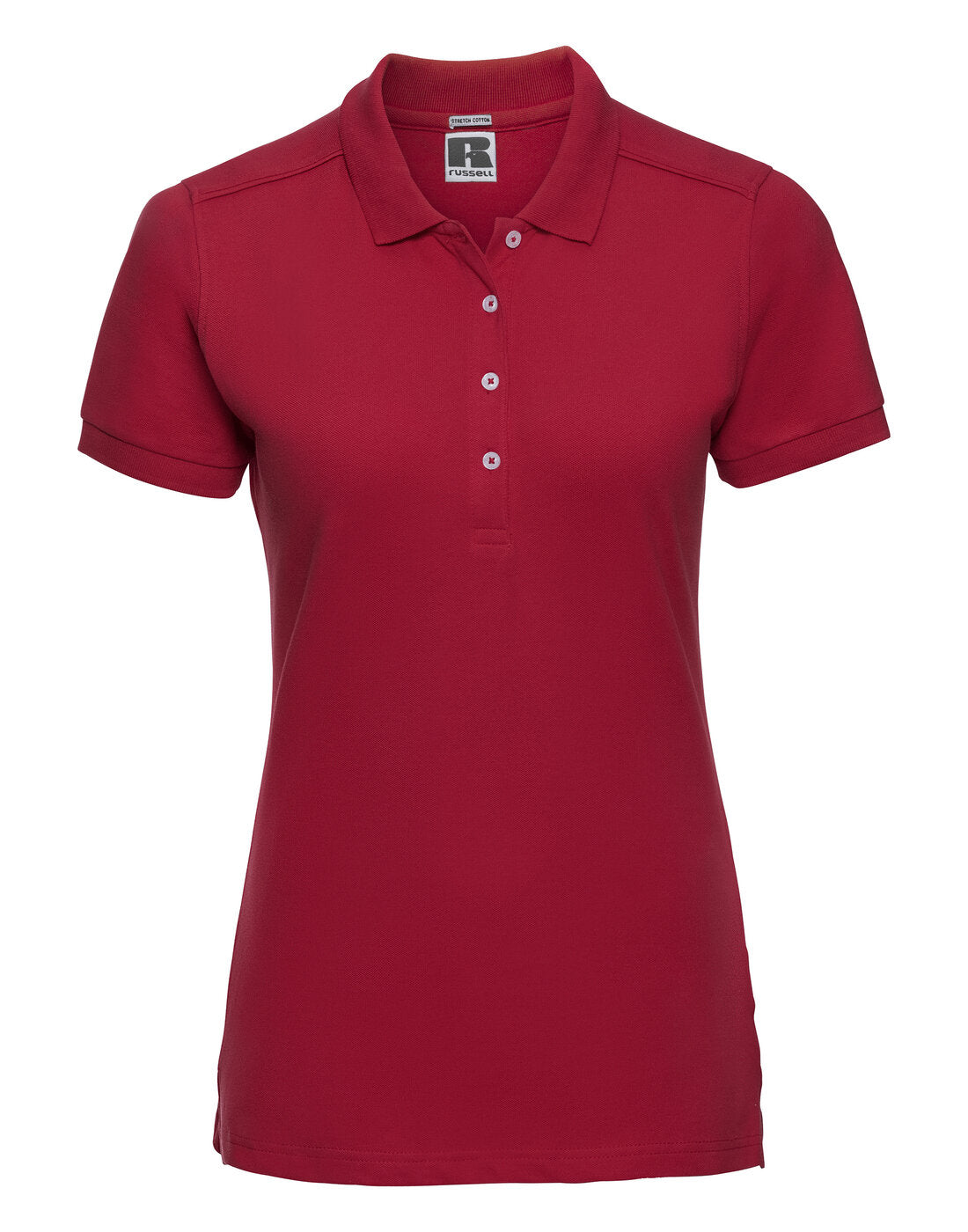 Russell Mens Fitted Stretch Polo Classic Red