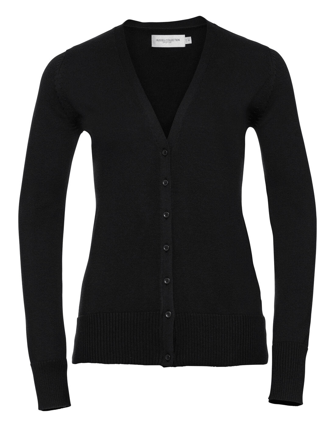 Russell Ladies V-Neck Knitted Cardigan Black
