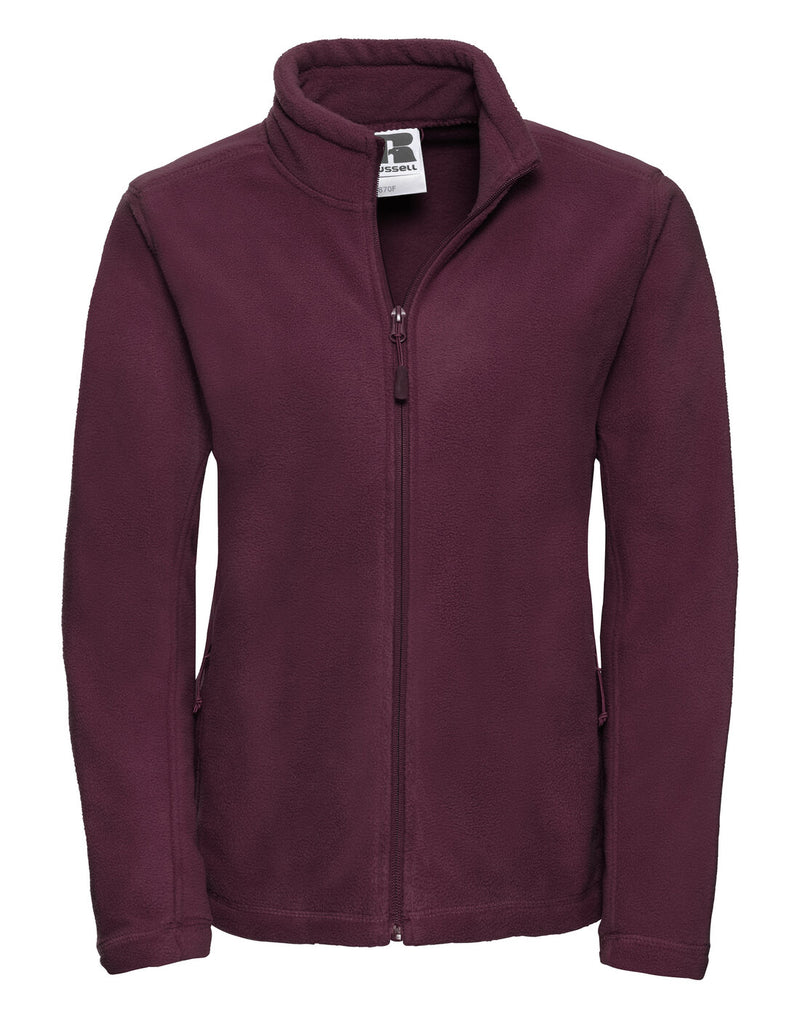 Russell Ladies Full Zip Outdoor Fleece Burgundy