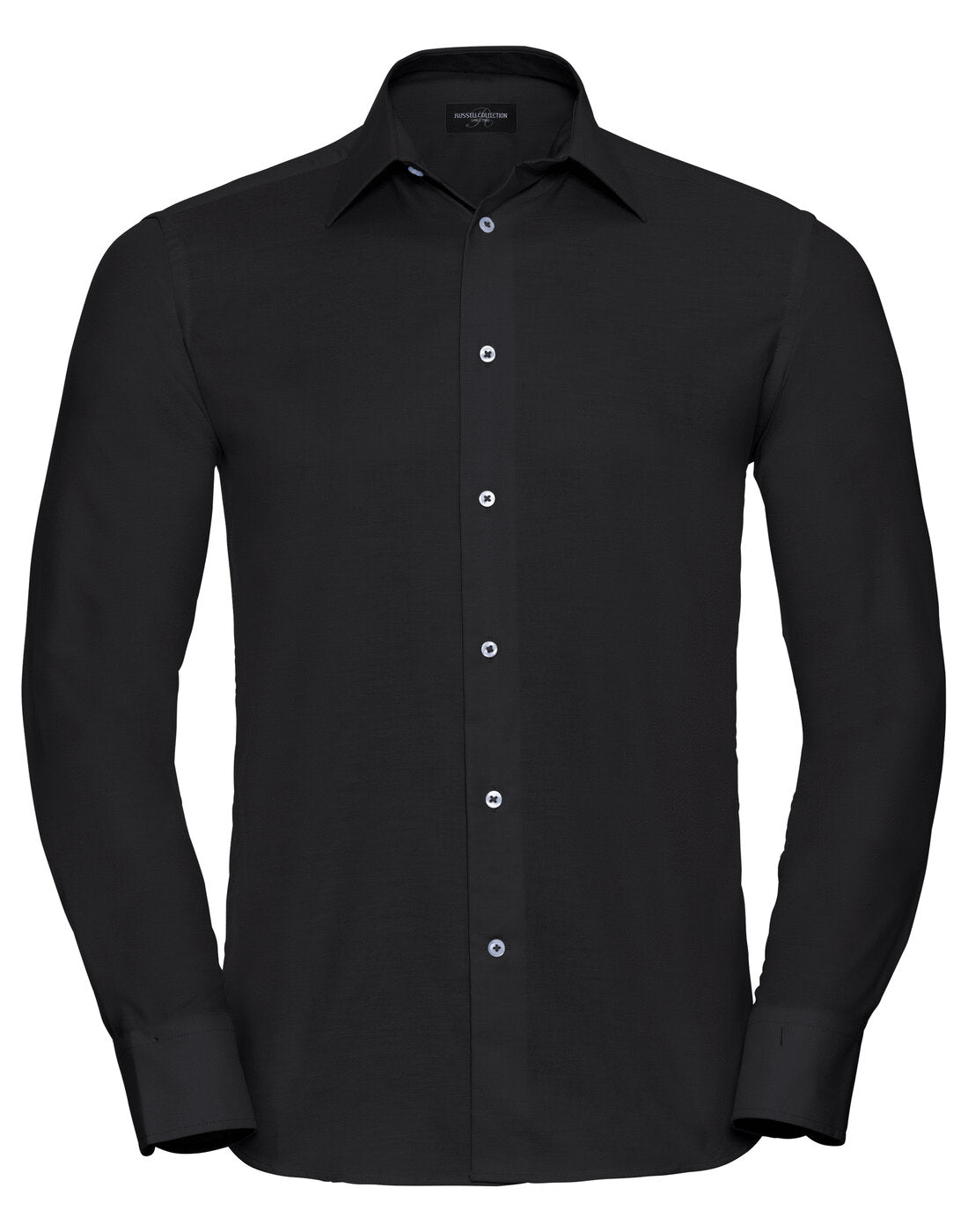 Russell Long Sleeve Tailored Oxford Shirt Black
