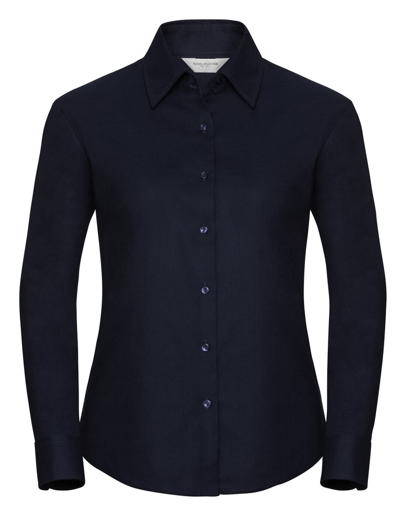 Russell Ladies Long Sleeve Tailored Oxford Shirt Bright Navy