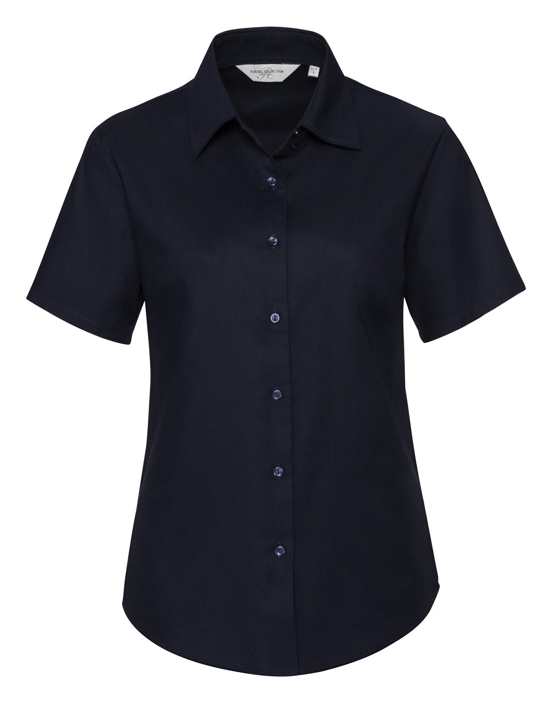 Russell Ladies Short Sleeve Tailored Oxford Shirt Bright Navy