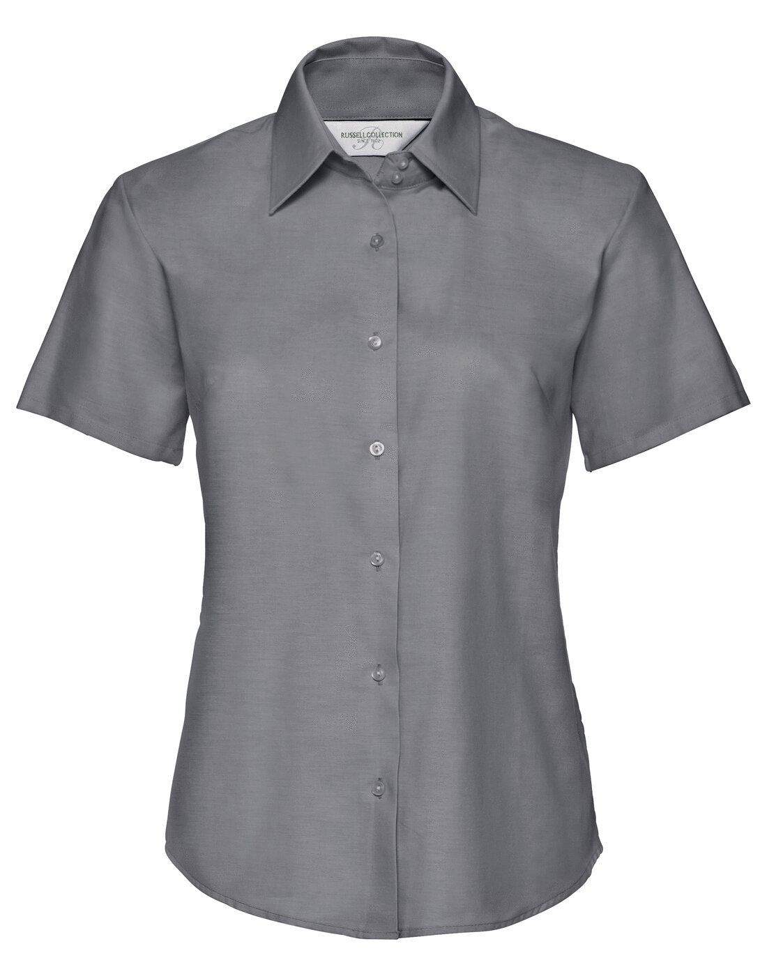 Russell Ladies Short Sleeve Tailored Oxford Shirt Silver
