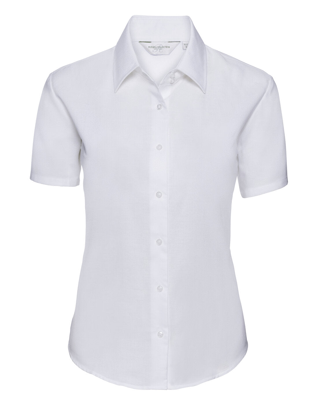 Russell Ladies Short Sleeve Tailored Oxford Shirt White