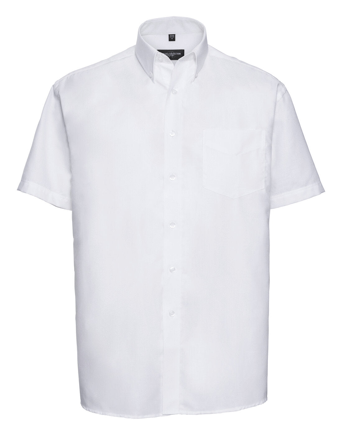 Russell Mens Short Sleeve Oxford Shirt White