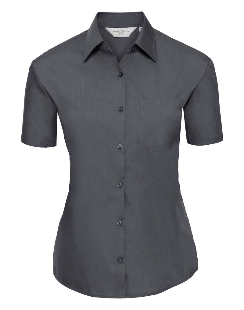 Russell Ladies Short Sleeve Polycotton Poplin Shirt