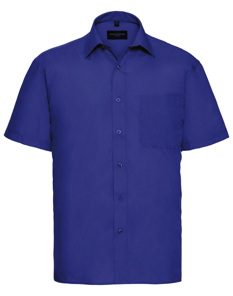 Russell Mens Short Sleeve Polycotton Poplin Shirt