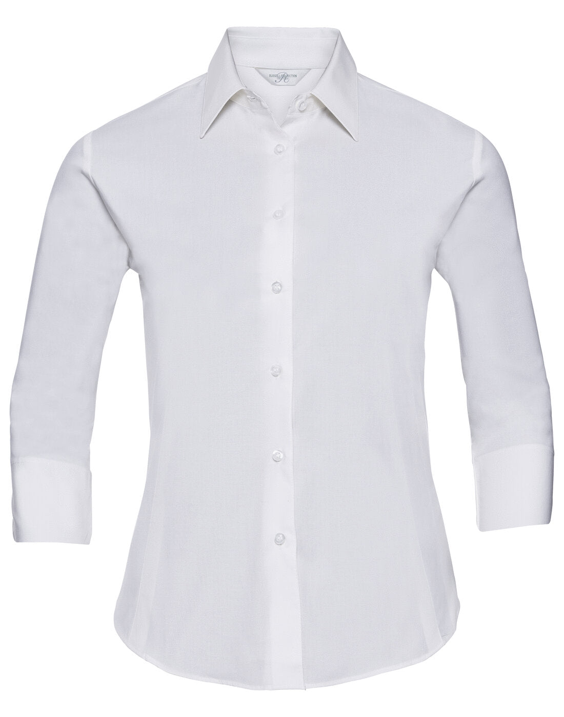 Russell Ladies 3/4 Sleeve Fitted Stretch Shirt White