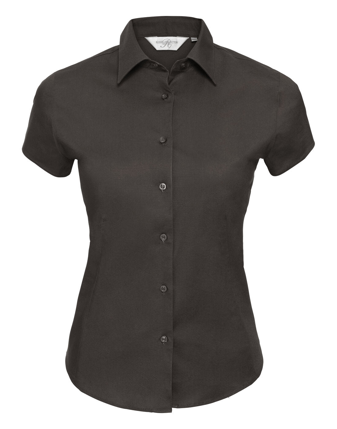 Russell Ladies Short Sleeve Fitted Shirt Chocolate