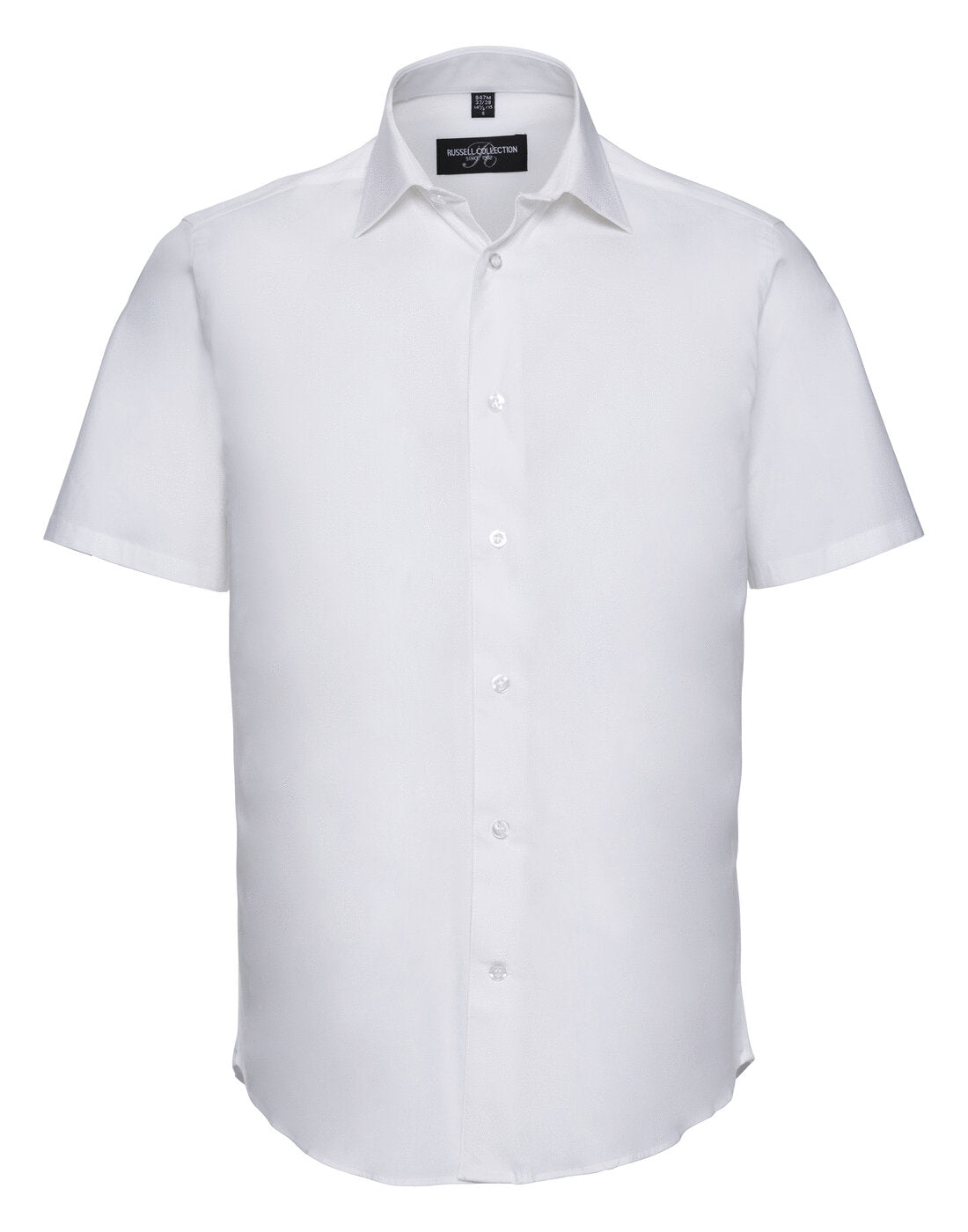 Russell Mens Short Sleeve Fitted Stretch Shirt White
