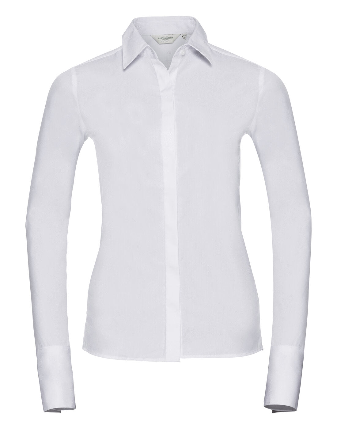 Russell Ladies Long Sleeve Ultimate Stretch Shirt White
