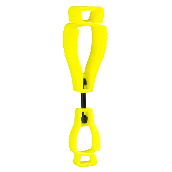 A yellow Portwest metal-free glove clip, model A002YER.
