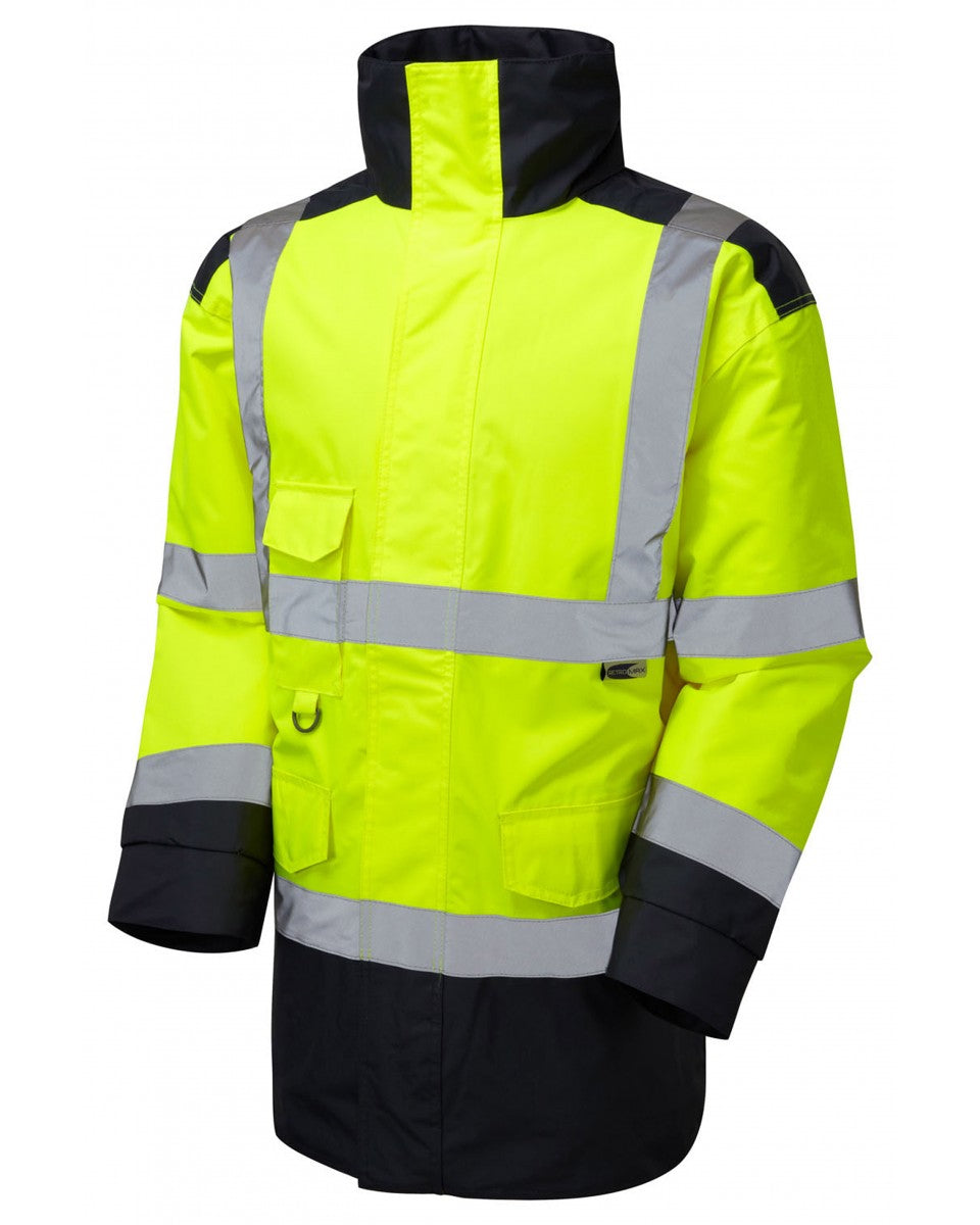 Leo Workwear Tawstock Hi-Vis Jacket Hv Yellow/Navy