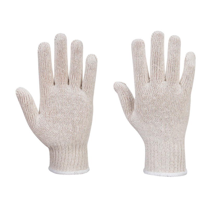 A pair of white Portwest A030 Disposable Nitrile Gloves against a white background.