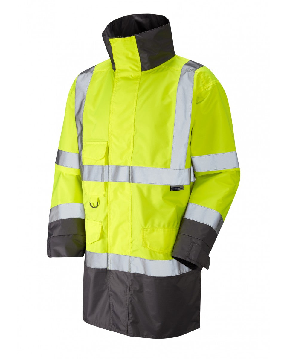 Leo Workwear Torridge Iso 20471 Cl 3 Breathable Lightweight Jacket - HV Yellow