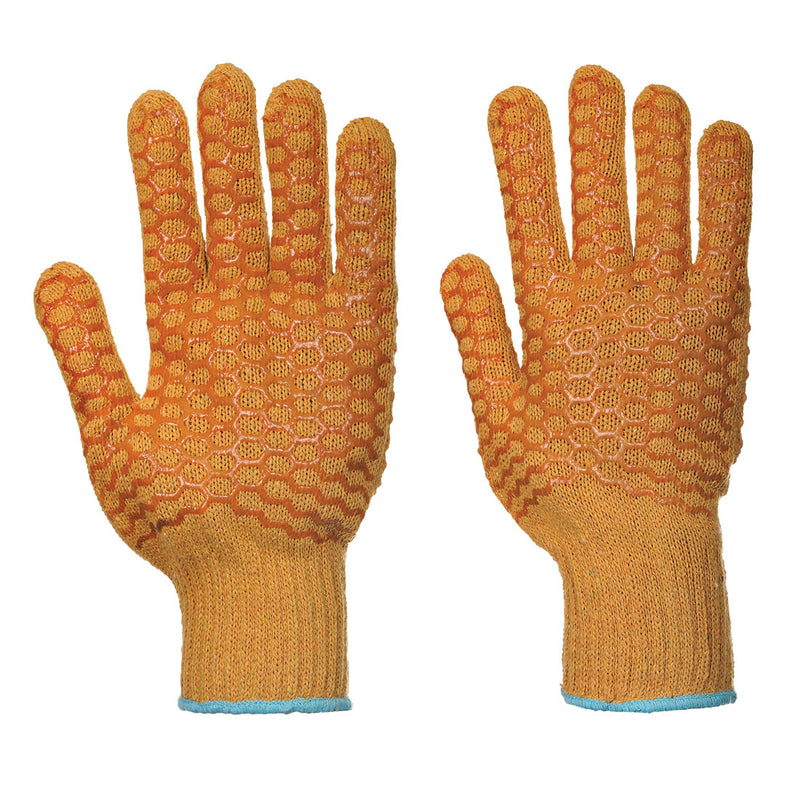 Portwest A130 Hi-Vis Rigger Glove in orange and yellow.