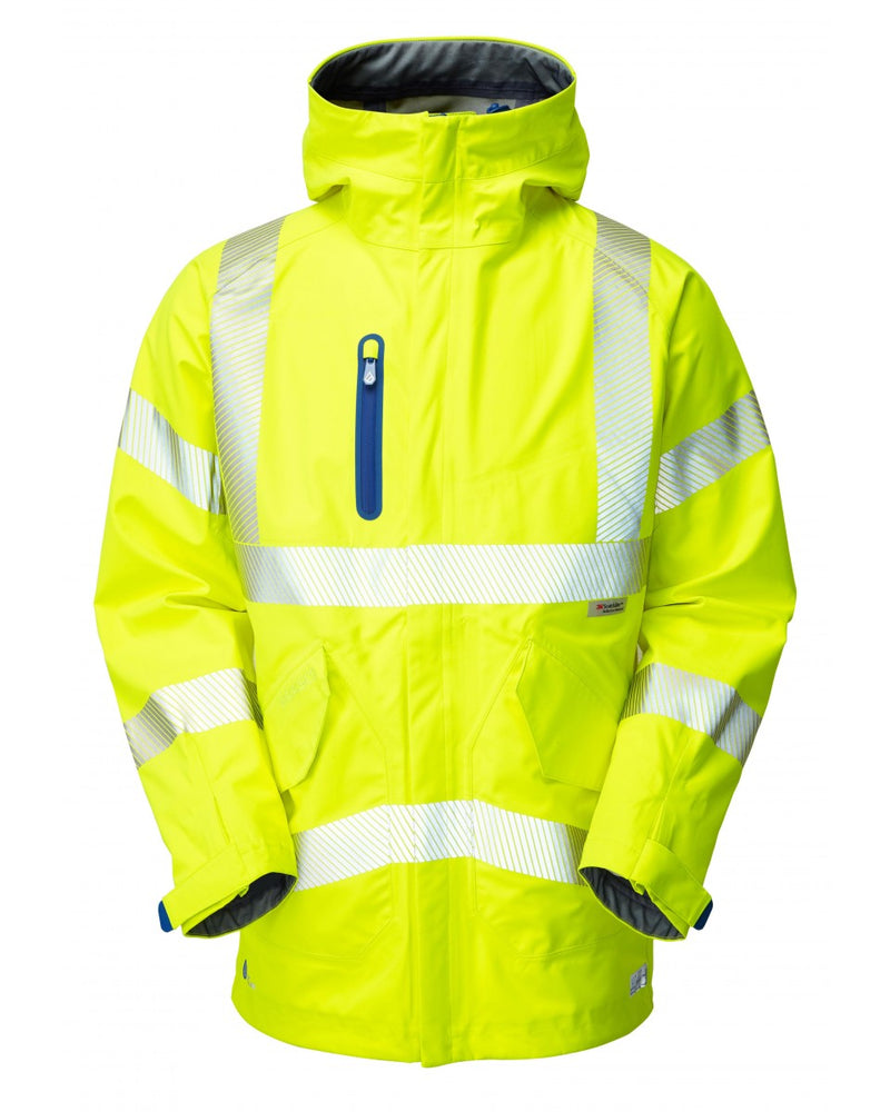Leo Workwear Marisco yellow high-visibility vest with reflective strips for worker protection