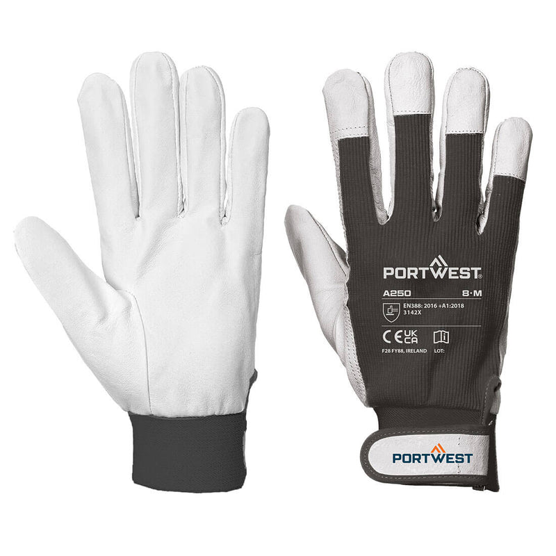 Black Portwest A250 Nitrile Foam Coated Glove for grip in oily conditions.