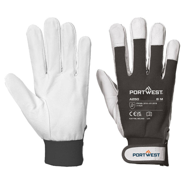 Black Portwest A250 Nitrile Foam Coated Glove for grip in oily conditions.