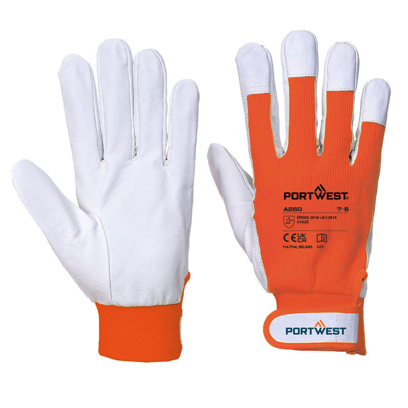 Orange Portwest A250 Nitrile Foam Coated Glove.