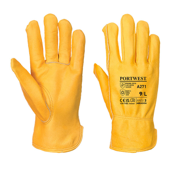 Tan Portwest A271 Fully-Dipped Nitrile Glove, 35cm length.