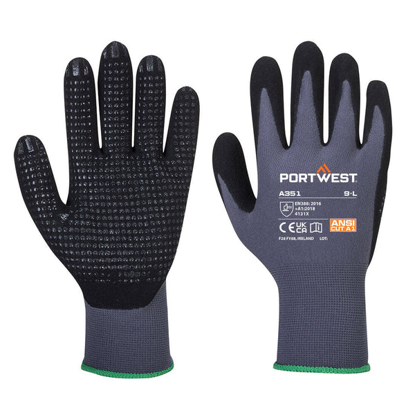 Grey Portwest A351 PU Cut Resistant Glove with cut level C protection.