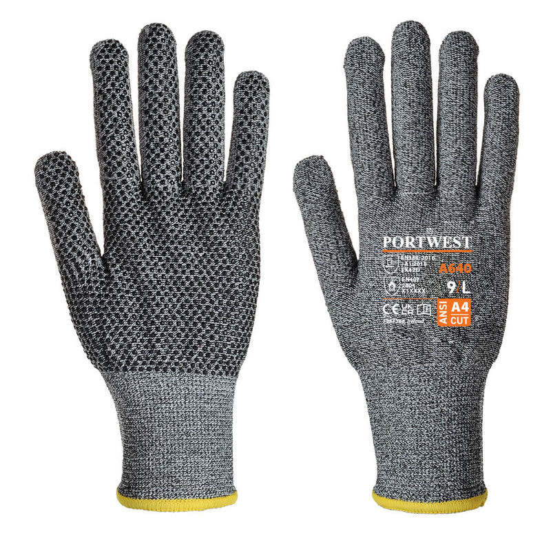 Grey Portwest A640 Nitrile Foam Cut-Resistant Glove, cut level F.