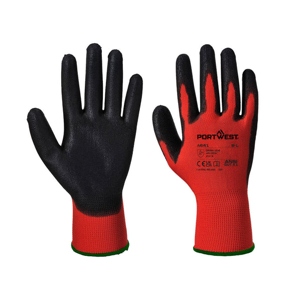 Red Portwest A641 Latex Foam Cut-Resistant Glove, cut level F.
