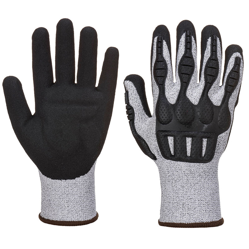 Grey Portwest A723 Cut-Resistant Mechanic's Glove, level B.