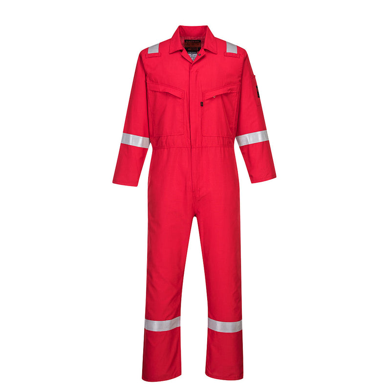 Portwest Araflame Silver Coverall AF73 in red. Inherent FR protection.