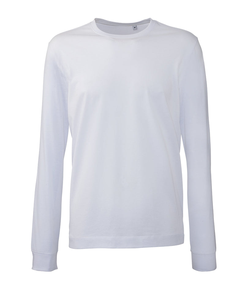 Front view of the Anthem AM011 long sleeve t-shirt in a clean white variant.
