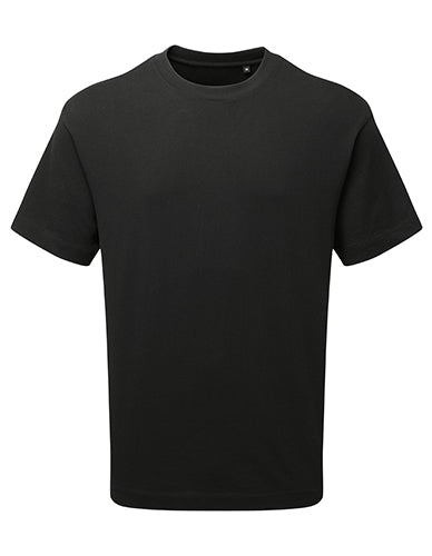 Professional product shot of the Anthem AM015 heavyweight tee for men in black.