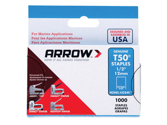 Arrow T50 Monel Staples 8mm ( 5/16in) (Box 1000)