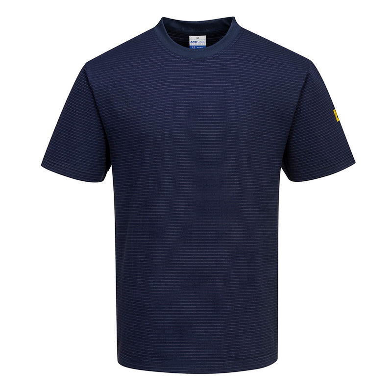 Portwest Anti-Static ESD T-Shirt AS20 in navy. ESD safe.