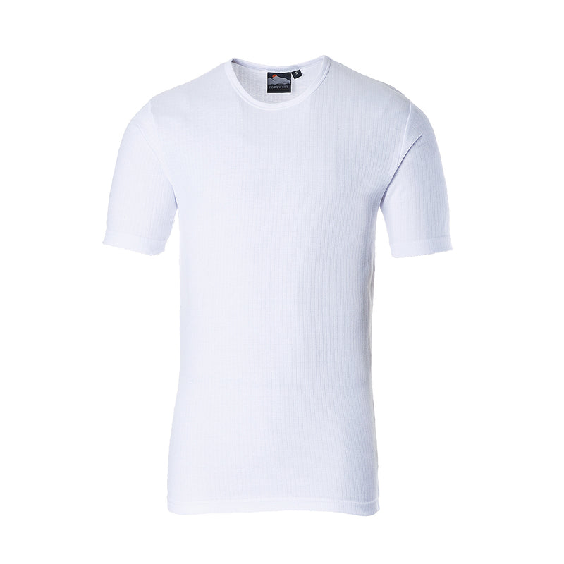 White Portwest Thermal T-Shirt (B120), a versatile short-sleeve baselayer.
