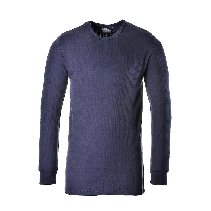 Portwest thermal long‑sleeve T‑shirt in navy for winter layering