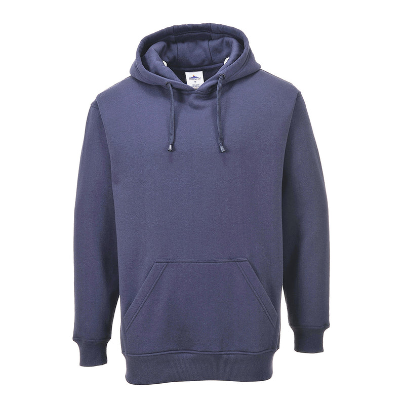 Comfortable and durable Portwest Roma Hoodie B302 shown in a versatile navy blue.