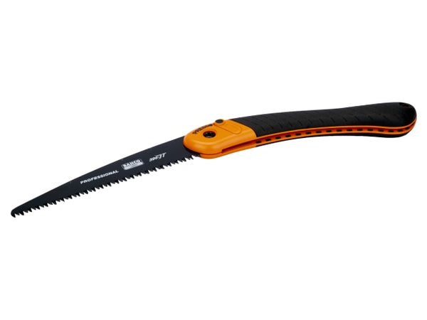 A Bahco 396-JT folding pruning saw with distinctive Japanese toothing for fast, clean cuts.