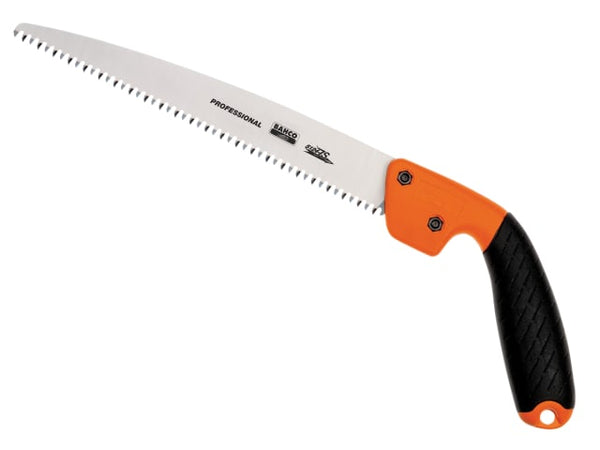 A Bahco 51-JS professional pruning saw with a curved blade and a comfortable D-handle.
