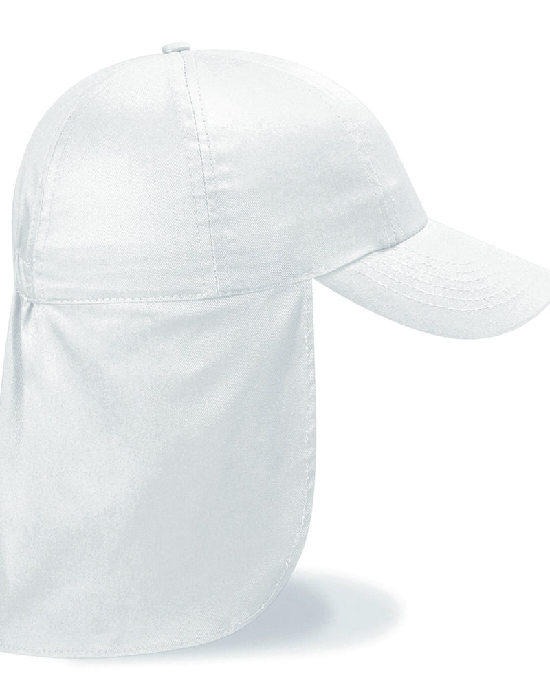 Clean white Beechfield B11B original cuffed beanie for babies, front angle.
