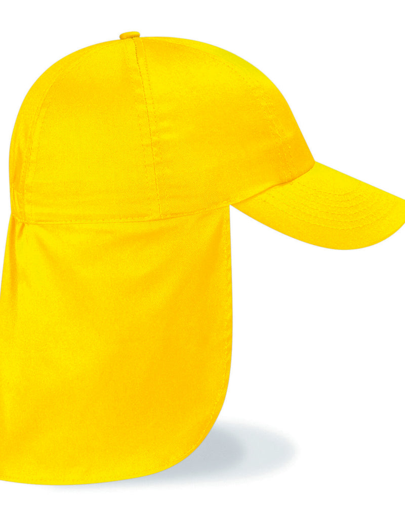 Bright yellow Beechfield B11B cuffed beanie, sized for a baby.