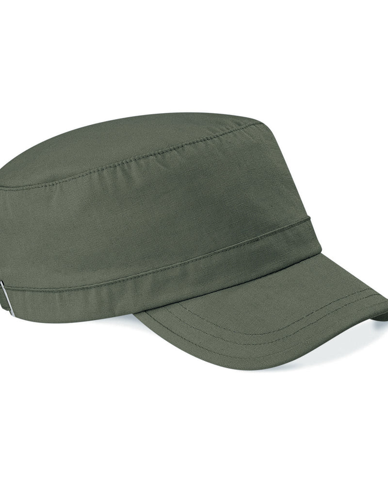 Olive green Beechfield B34 low profile cap made of heavy brushed cotton.