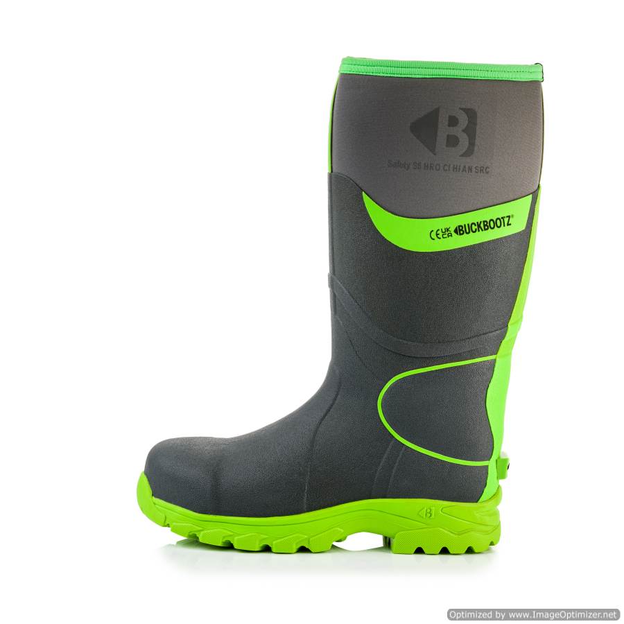 BBZ8000 Buckbootz S5 360° High Visibility Neoprene/Rubber Safety Wellington Boot with Ankle Protection