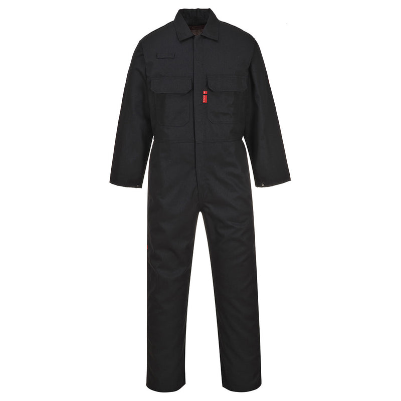 Portwest coverall in black front-facing view