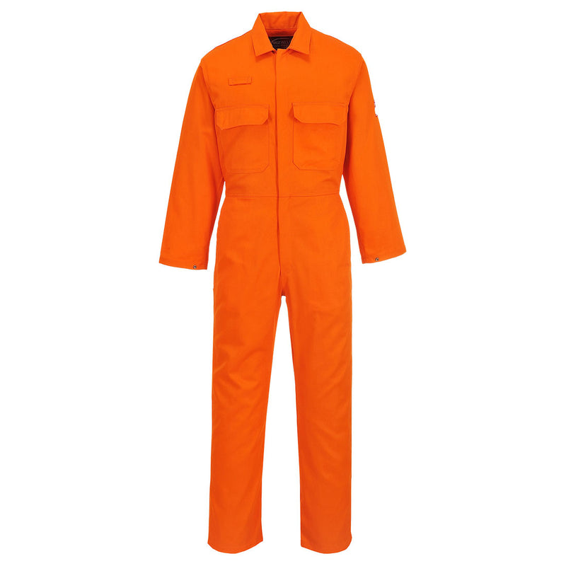 Portwest coverall in orange with side view