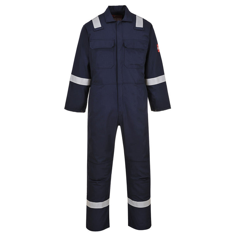 Portwest hi-vis coverall in navy with reflective stripes
