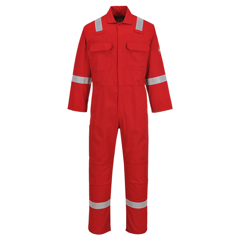 Portwest hi-vis coverall in red with multi-pocket design