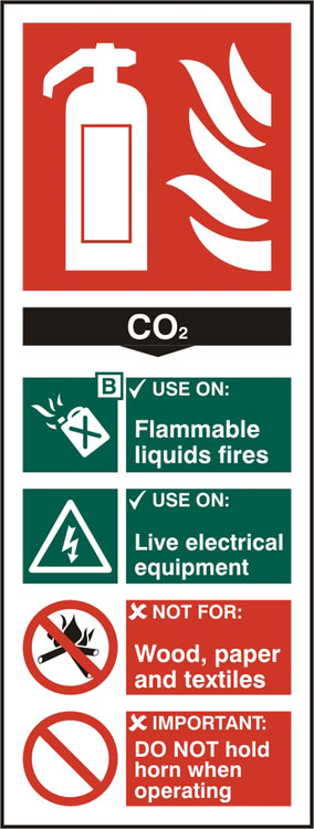 B-Safe Fire Extinguisher C)2 Sign RPVC - Pack of 5