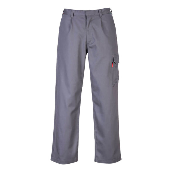Portwest BZ31 Bizweld FR Cargo Trousers in grey, front view